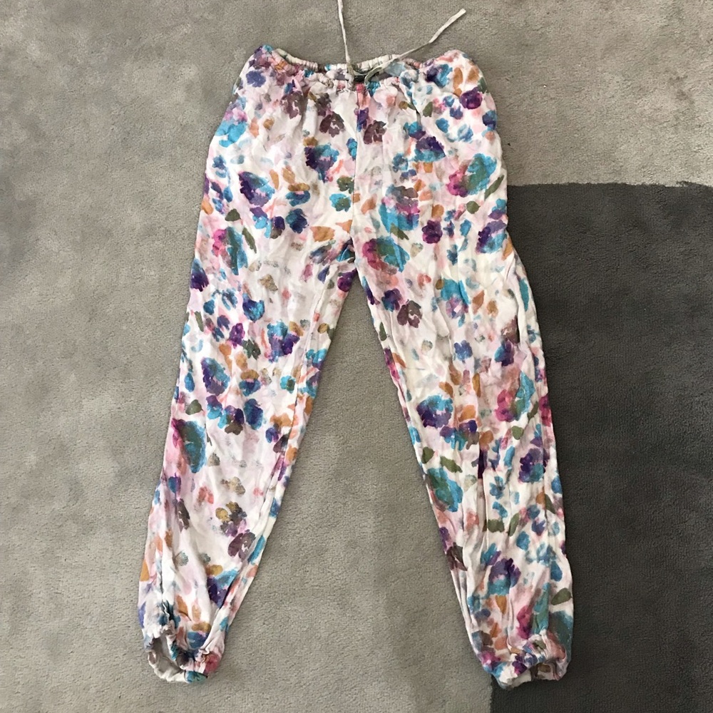 Anthropologie Floral Joggers